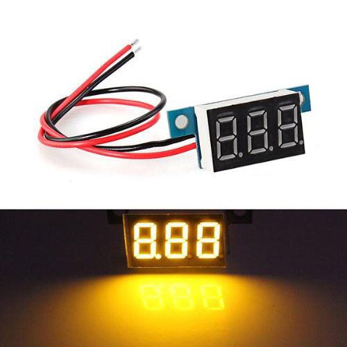 2015 Mini Yellow LED Electric Digital Voltmeter Volt Meter Panel 3.3-17V