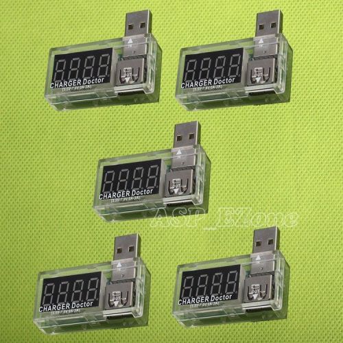 5PCS Translucent 3.5V-7V 0A-3A USB Current Tester Detector Ampere Meter