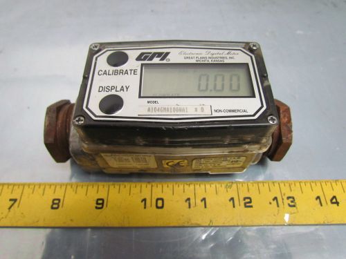 Gpi a104gma100na1 electronic digital meter flowmeter calibration unit 3/4&#034; nptf for sale