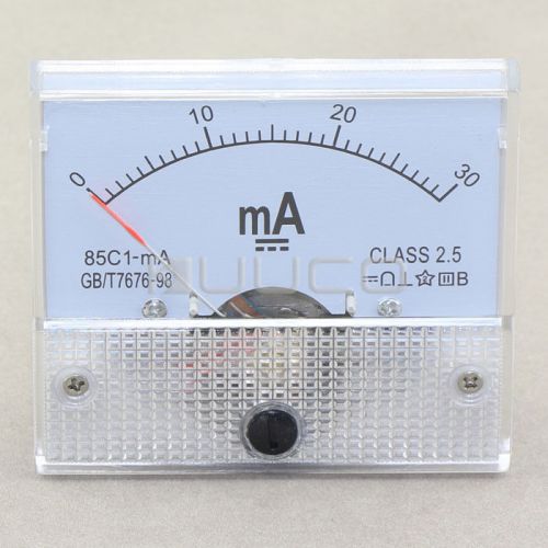 5pcs Analog Ammeters Gauge Amperage Panel Meter DC 0-30MA DC Current Measurement