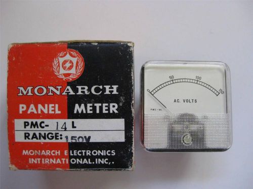 MONARCH PMC-14L 150 VAC 2 1/4 &#034; X 2 1/4 &#034;  PANEL METER NOS METER MOVEMENT