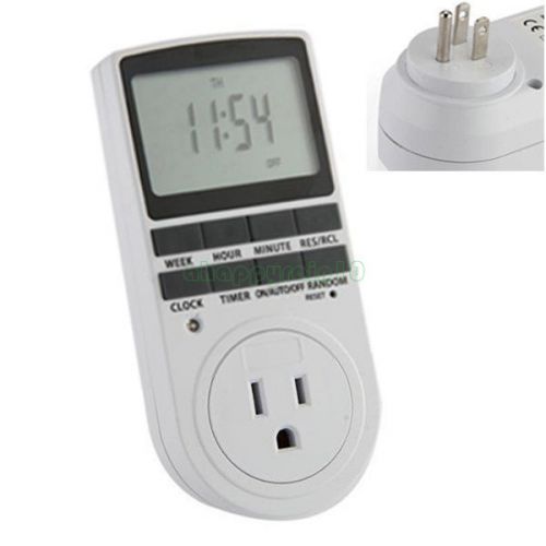 US Plug in Digital LCD Display Programmable Timer Switch 24h 7 Day new HOT