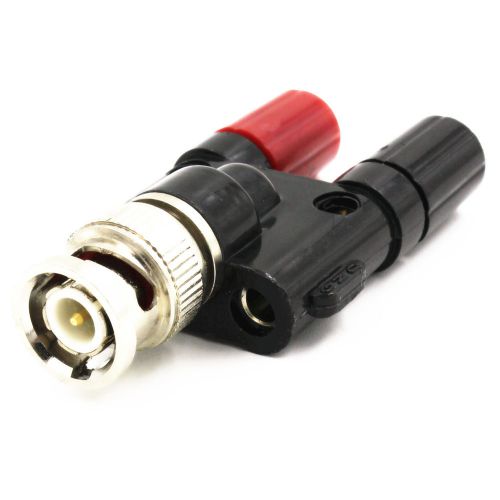 10 x bnc male plug to two dual banana female jack  rf coaxial adapter connector for sale