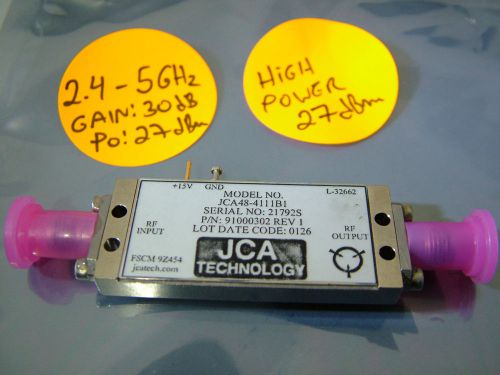RF AMPLIFIER 2.4GHz - 5GHz GAIN 30db PO 27dbm JCA48-4111B1