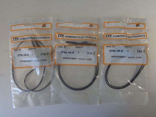 Itt pomona electronics 3781-18-0 minigrabber patch cord banana plugs qty 3 for sale