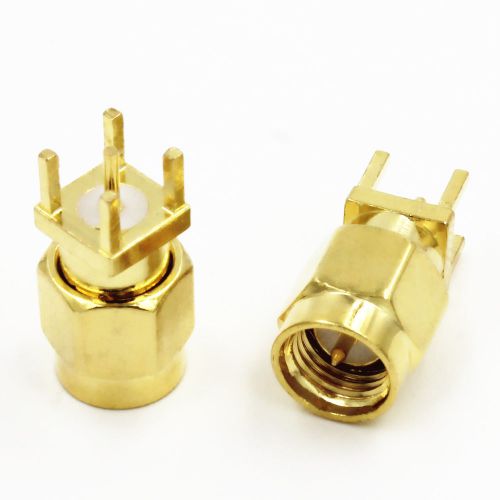 1 x SMA male plug center solder for PCB mount RF connector