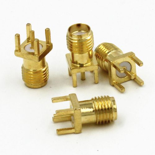 5 x New SMA female jack solder PCB mount straight connectors