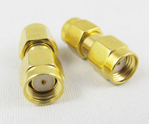 5pcs SMA RP Male to SMA RP Male Coaxial Adapter Connector RP M/M Gold Plated NEW