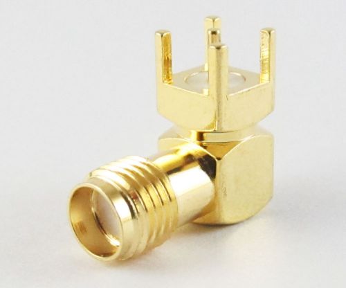 2 pcs sma rf female board mount coaxial connector 90&#039; new for sale