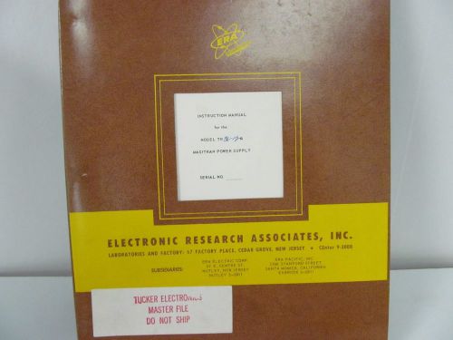 Electronic Research TR36-12M, TR36-M, TR160-1M, TR300-1M Power Supplies Bulletin