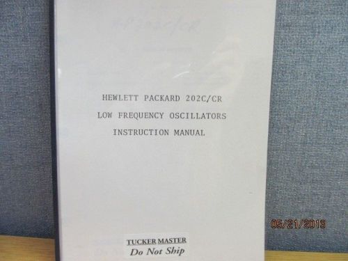 Agilent/hp 202c/cr low frequency oscillators instruction manual for sale