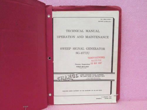 Military Manual SG-677/U Sweep Sig. Gen. Oper. &amp; Maint. Manual w/Schematics