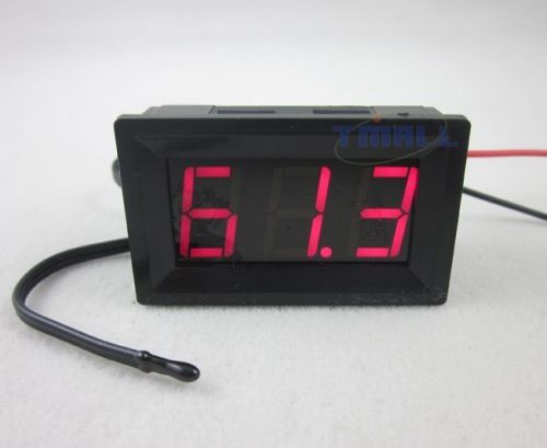 Dc 12v red led digital thermometer -50~220f °f fahrenheit temperature+temp probe for sale
