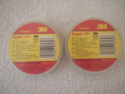 (2) Rolls 3M Scotch Vinyl Electrical Tape 3/4&#034; x 66&#039;  - Super 33 + Black  - New
