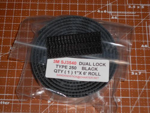 3M RECLOSABLE FASTENER  BLACK  DUAL LOCK TYPE 250 1&#034; X 6FT ROLL SJ3540