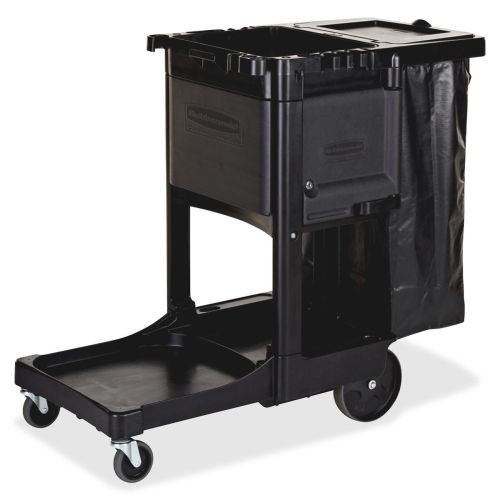 Rubbermaid executive janitor cleaning cart - 3 shelf - 21.8&#034;x46&#034;x38&#034; - black for sale