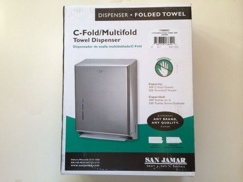 San jamar stainless steel paper towel dispenser c-fold multi-fold t1900xc nib! for sale