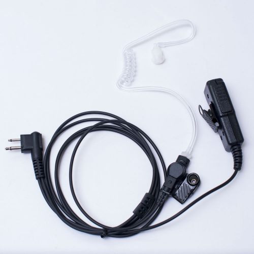 2-Wire Clear Tube Headset PTT for Motorola DTR410 DTR550 BearCom BC130 DTR610