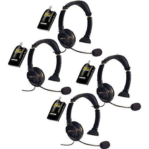 Simultalk Eartec 4 Simultalk 24G Beltpacks with Lazer Headsets SLT24G4LZ