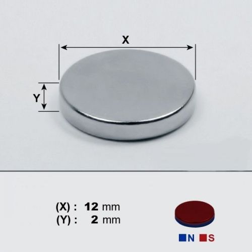 Neodymium Magnets DISC 12 x 2mm Thick, N42 Grade x  5 pieces