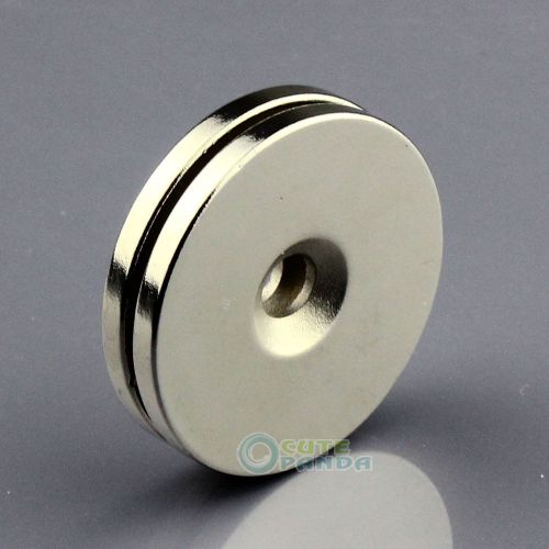 2pcs Round Ring Loop Magnets 30 x 3mm Counter Sunk Hole 5mm Rare Earth Neodymium