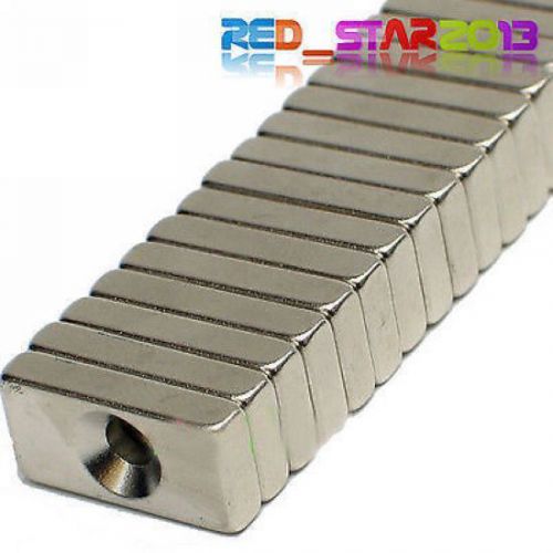 10pcs strong block cuboid rare earth permanent neodymium magnets 20x10x4mm hole for sale