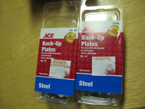 2 Packs ACE Steel Rivets Back Up Plates 1/8&#034; Diameter Hole (80 Total) 2014231