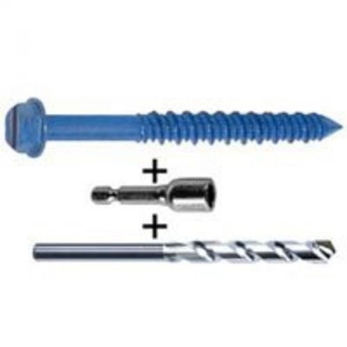 Scr cncrt 1/4in 3-1/4in hex cobra anchors masonry screws 684j heat treated steel for sale