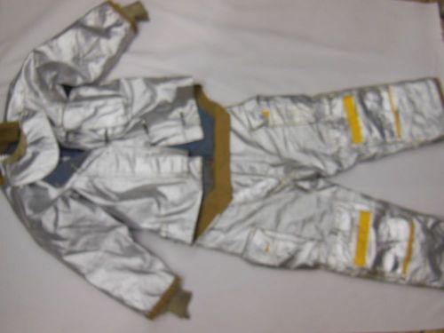 Silver aluminated rip stop nomex fire fighting jacket &amp; pants by morning pride for sale