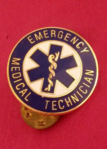 Emergency Medical Technician Star of Life Lapel Pin  Blue/White/Gold 15/16&#034; EMT