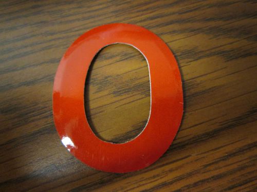0 (Zero), Adhesive Fire Helmet Numbers, Red/Orange, Lot of 16, NEW