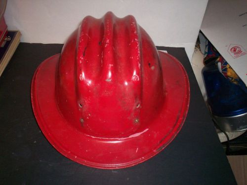 Red fireman&#039;s fire fighter helmet vintage for sale