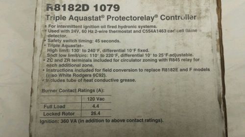 Honeywell r8182d 1079 triple aquastat protectorelay controller for sale