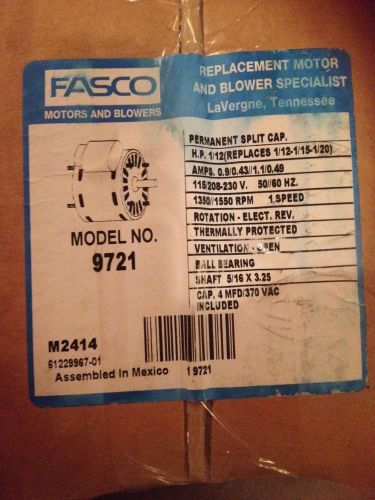 Fasco Fan Motor Model#9721