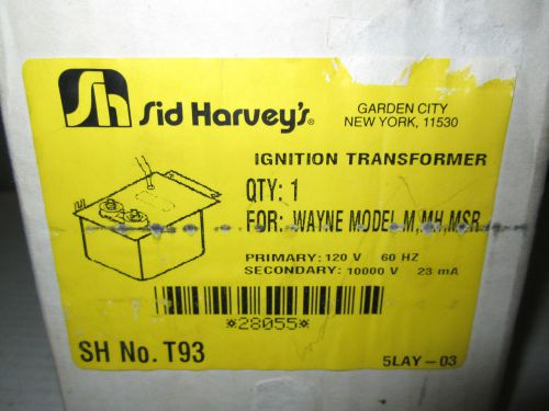 New sid harvey t93 ignition transformer for wayne model m, mh, msr free usa ship for sale