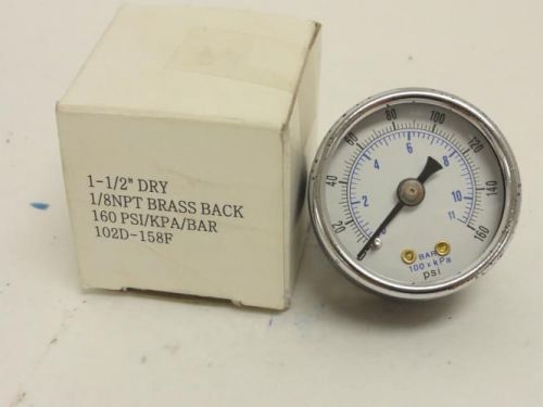 145873 New In Box, Hyspeco 102D-158F Dry Pressure Gauge 0~160PSI 1/8 NPT