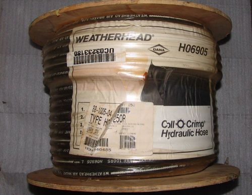 Spool of hydraulic hose weatherhead 250&#039; h06905 1/4&#034; coll-o-crimp for sale