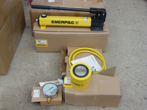 Enerpac scl-502h 50 ton cylinder pump set rcs-502 p-392 &amp; gauge for sale