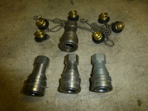 4 NEW HANSEN SERIES 2 HK COUPLER 1/4 FEMALE PIPE WITH CAPS  NO RESERVE