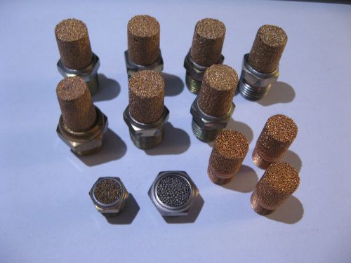 Lot of 12 Bronze Muffler Pneumatic Exhaust Intake Silencer NPT threads - USED