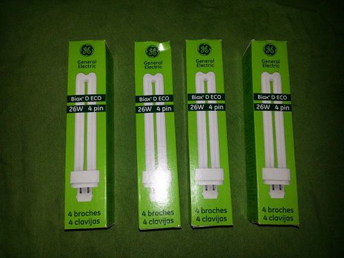 4 GE Biax D ECO 26W 4Pin Compact Fluorescent Lamp General Electric Light Bulbs