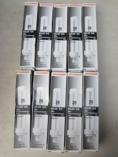 Lot / 10 Sylvania 20673 Compact Fluorescent Lamps 26W New
