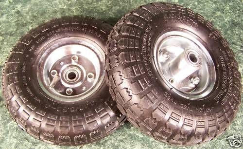 2pc 10&#034; air rubber wheels w/ rim new dolly tire wheel for sale