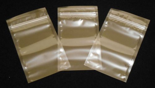 100 4.75&#034; x 8.5&#034; Sealed Zip Top Flat Bag Impulse Heat Sealer Open Bottom Package