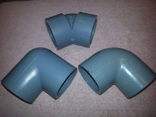 3 lasco &amp; spears schedule 80 sch cpvc 2&#034; elbows (2) 90 &amp; (1) 45 usa f-437 f439 for sale