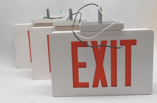 Lot of 3 Lighted LED EXIT Signs - RED and WHITE