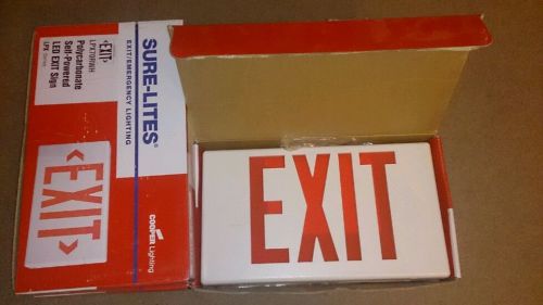 Lot of 3- sure-lites led exit sign light lpx70rwh cooper lighting for sale