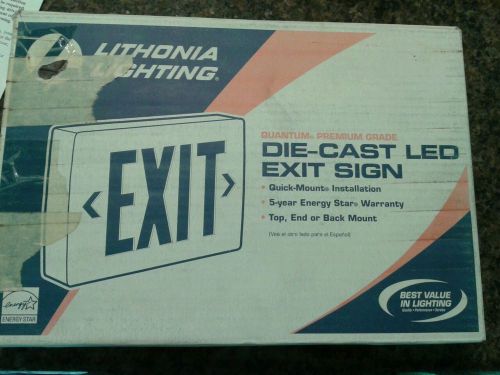 Lithonia LQC 1 R 120/277 EL N LED Exit Sign  NEW