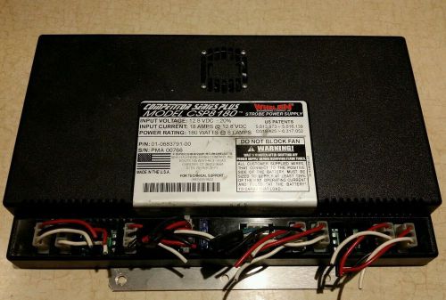WHELEN CSP8180 Strobe Power Supply. 8 Outlet, 180 Watts. WITH PLUG ENDS.