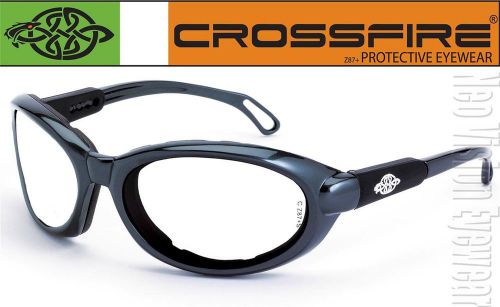 Crossfire raptor clear anti fog safety glasses padded shooting motorcycle z87.1 for sale